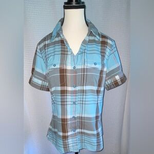 Women’s THE NORTH FACE plaid buttoned up‎ shirt size medium